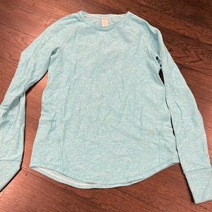 Sporty long sleeve, blue , designed in Vancouver